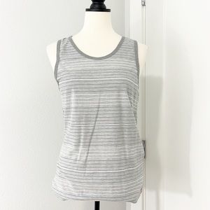 Union Bay Medium Gray and White Striped Tank Top